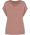 NS309 Native Spirit Ladies Roll-Up Sleeve T-Shirt petal rose colour image